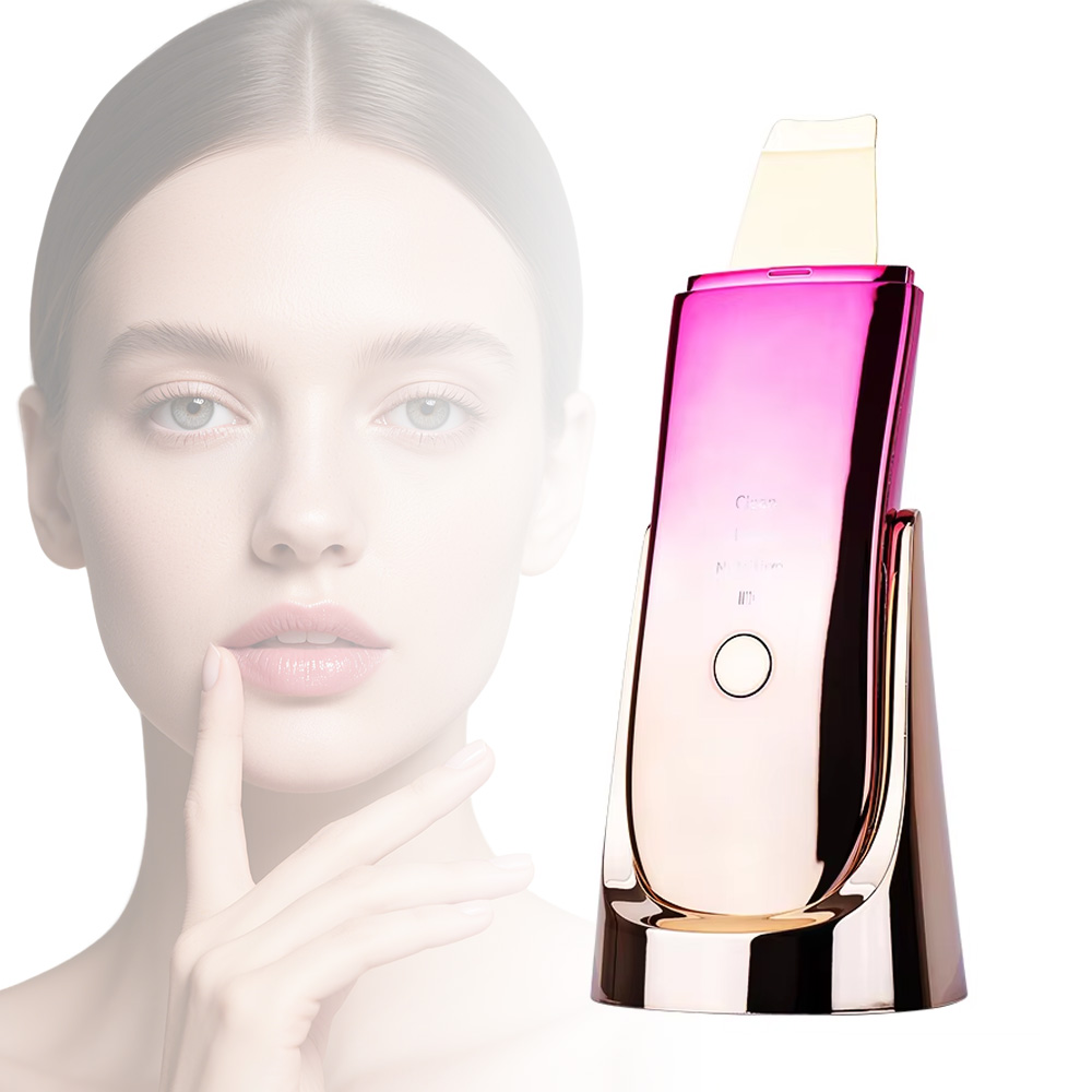 2026 Home Beauty Fashion Classic Pink Ultrasonic Skin Scrubber-Ion Facial Spatula